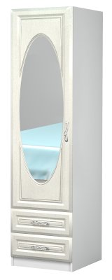 Одностворчатый шкаф с зеркалом Жемчужина (Премиум)